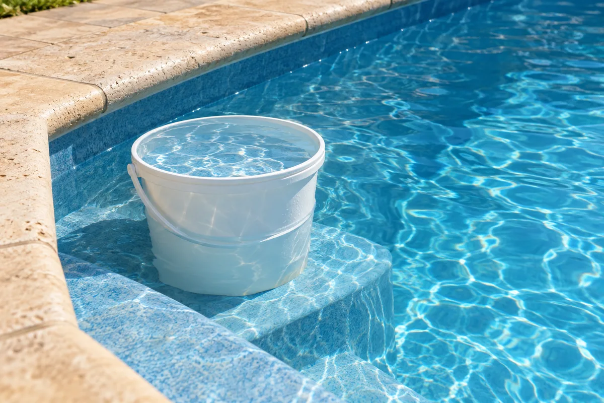 Piscine qui perd de l'eau : évaporation ou fuite ? Le test du seau